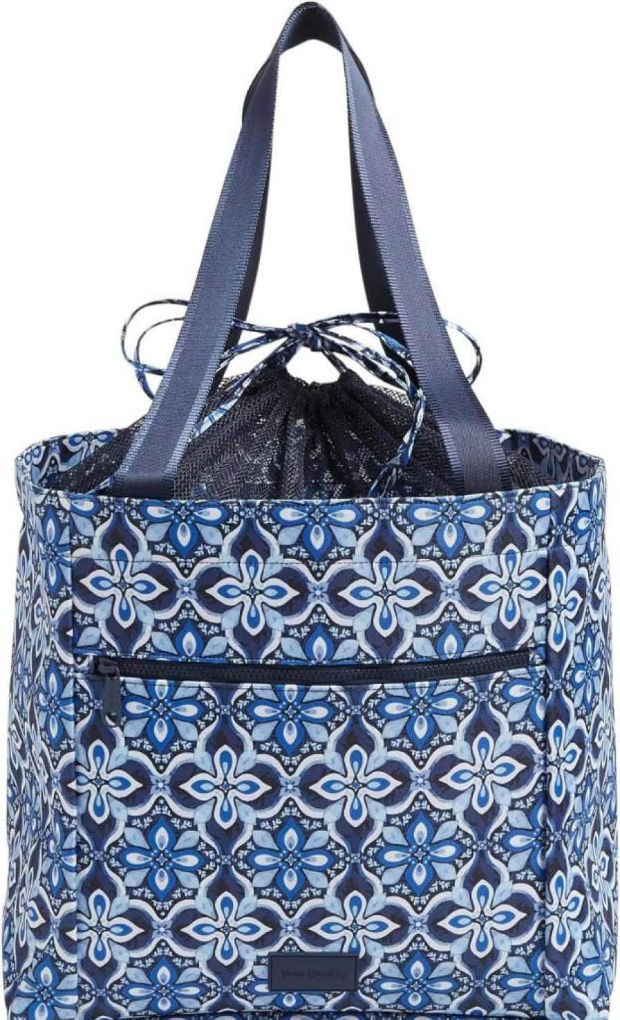 Vera Bradley Recycled Lighten Up Drawstring Tote Bag for Women - Eco-Friendly Family Beach Bag