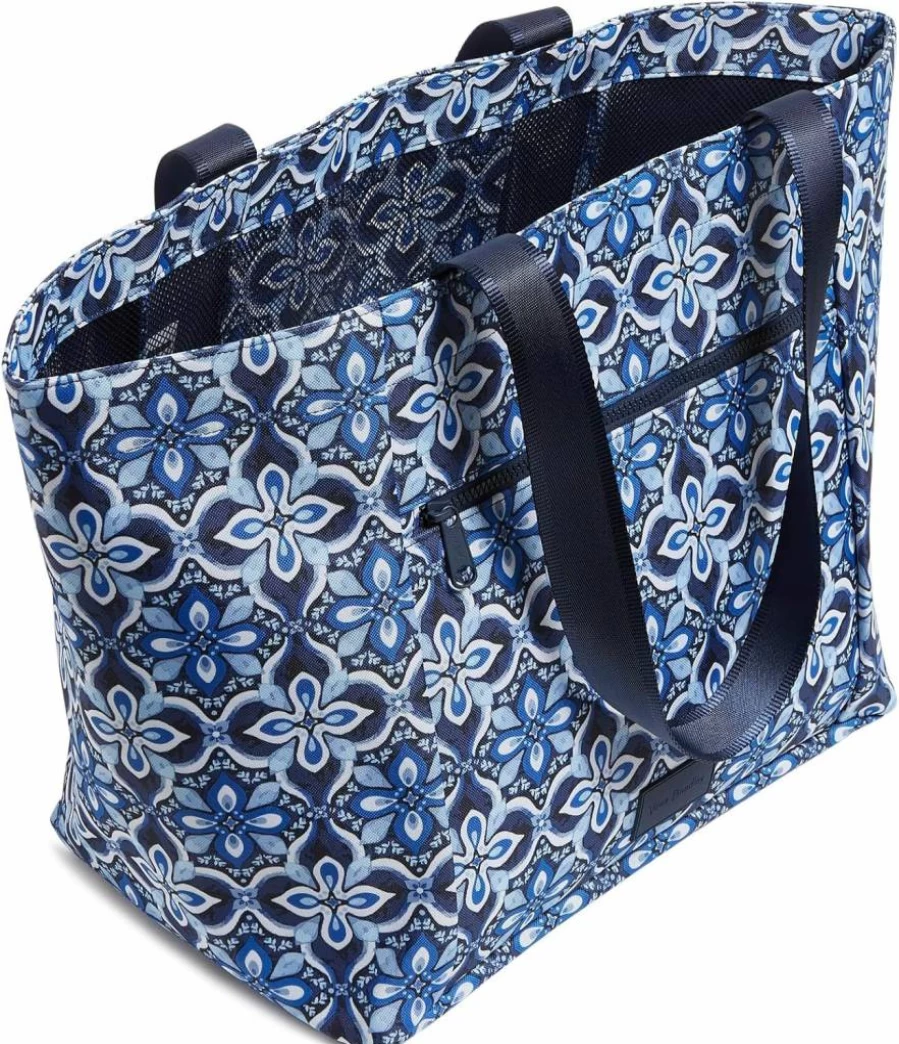 Vera Bradley Recycled Lighten Up Drawstring Tote Bag for Women - Eco-Friendly Family Beach Bag