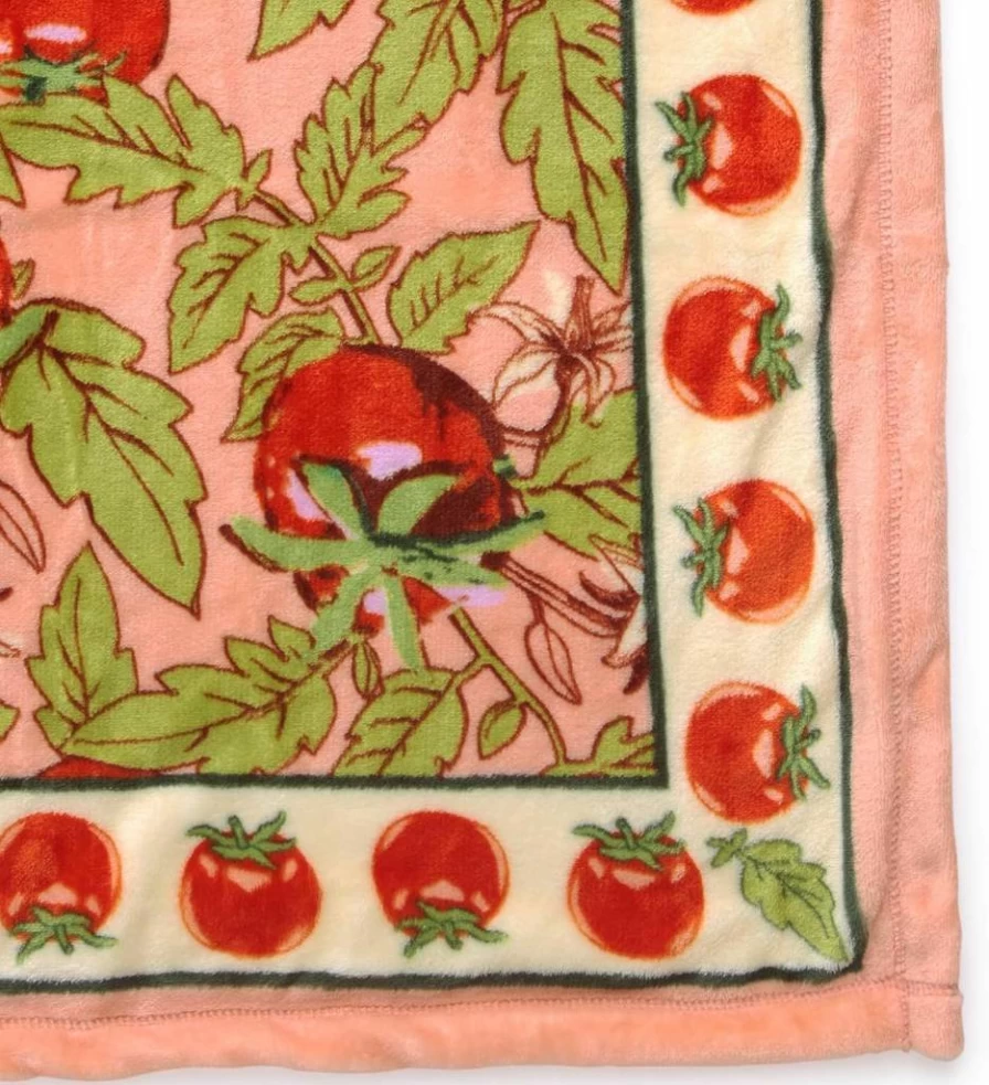 Vera Bradley Tomato Vines Plush Throw Blanket - Soft Cozy Flannel Fleece Bedding for Women & Men