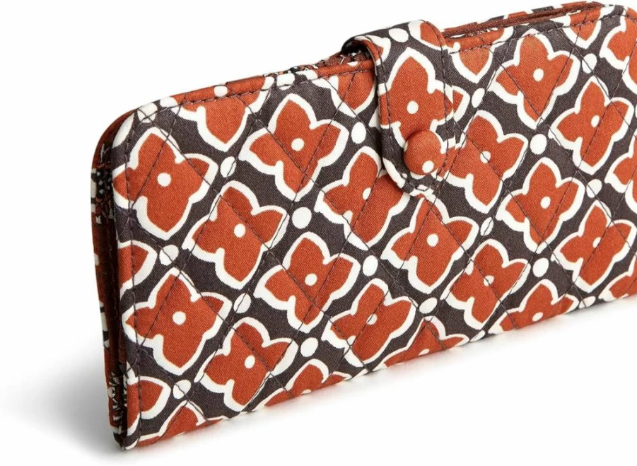 Vera Bradley Women's Cotton Zip-Around Wallet – Stylish & Lightweight RFID-Blocking Billfold