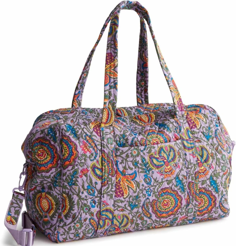 Vera Bradley Miramar Weekender Bag - Premium Cotton Travel Tote for Women, Stylish Carry-On Weekend Overnight Bag