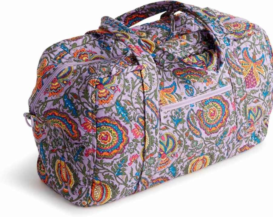 Vera Bradley Miramar Weekender Bag - Premium Cotton Travel Tote for Women, Stylish Carry-On Weekend Overnight Bag