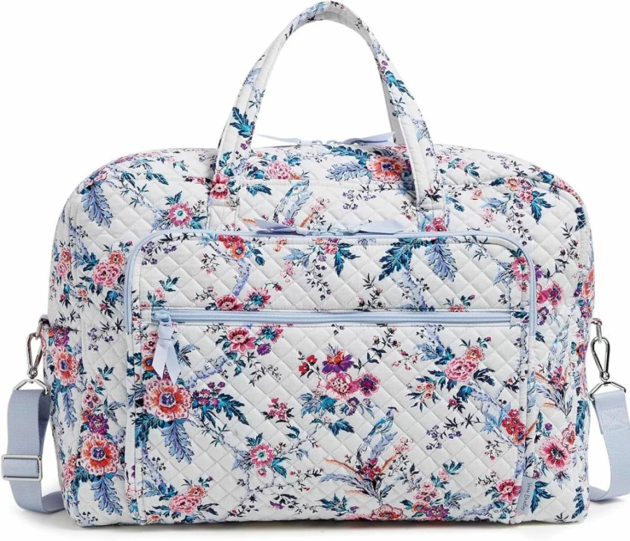 Vera Bradley Grand Weekender Travel Bag - Signature Cotton Harbor Paisley - Spacious Overnight Tote - Lightweight Durable Carryall