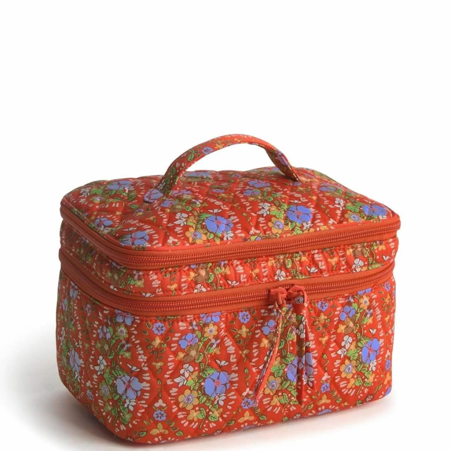Amazon Premium Cotton Travel Cosmetic Bag - Vera Bradley Style Brush Up Makeup Pouch