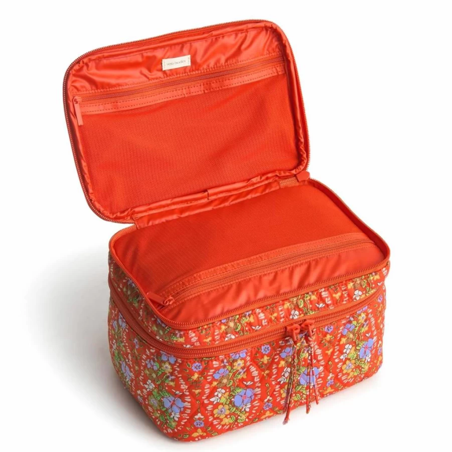 Amazon Premium Cotton Travel Cosmetic Bag - Vera Bradley Style Brush Up Makeup Pouch