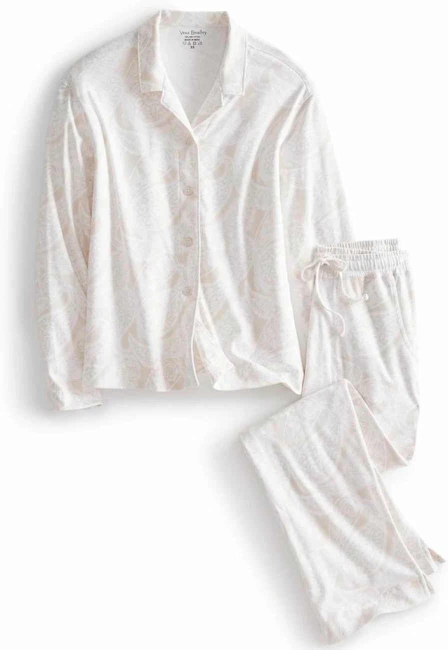 Vera Bradley Women's Soft Cotton Long-Sleeve Pajama Set - Comfortable Sleepwear Lounge Set