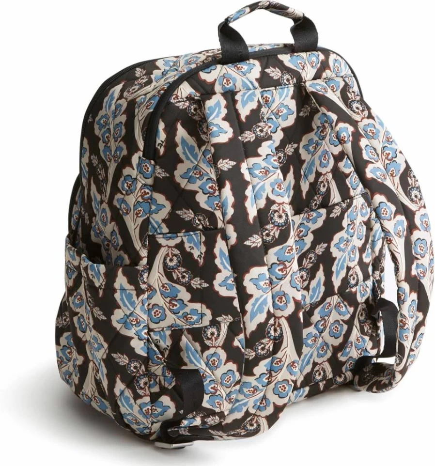 Vera Bradley Performance Twill Backpack - Lightweight Durable Bancroft Design in Soft Chambray Blue