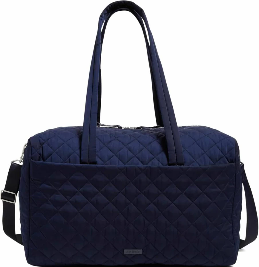 Vera Bradley Black Large Travel Duffle Bag for Women - Lightweight Performance Twill Carry-On Tote