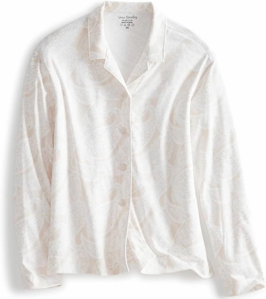 Vera Bradley Women's Soft Cotton Long-Sleeve Pajama Set - Comfortable Sleepwear Lounge Set