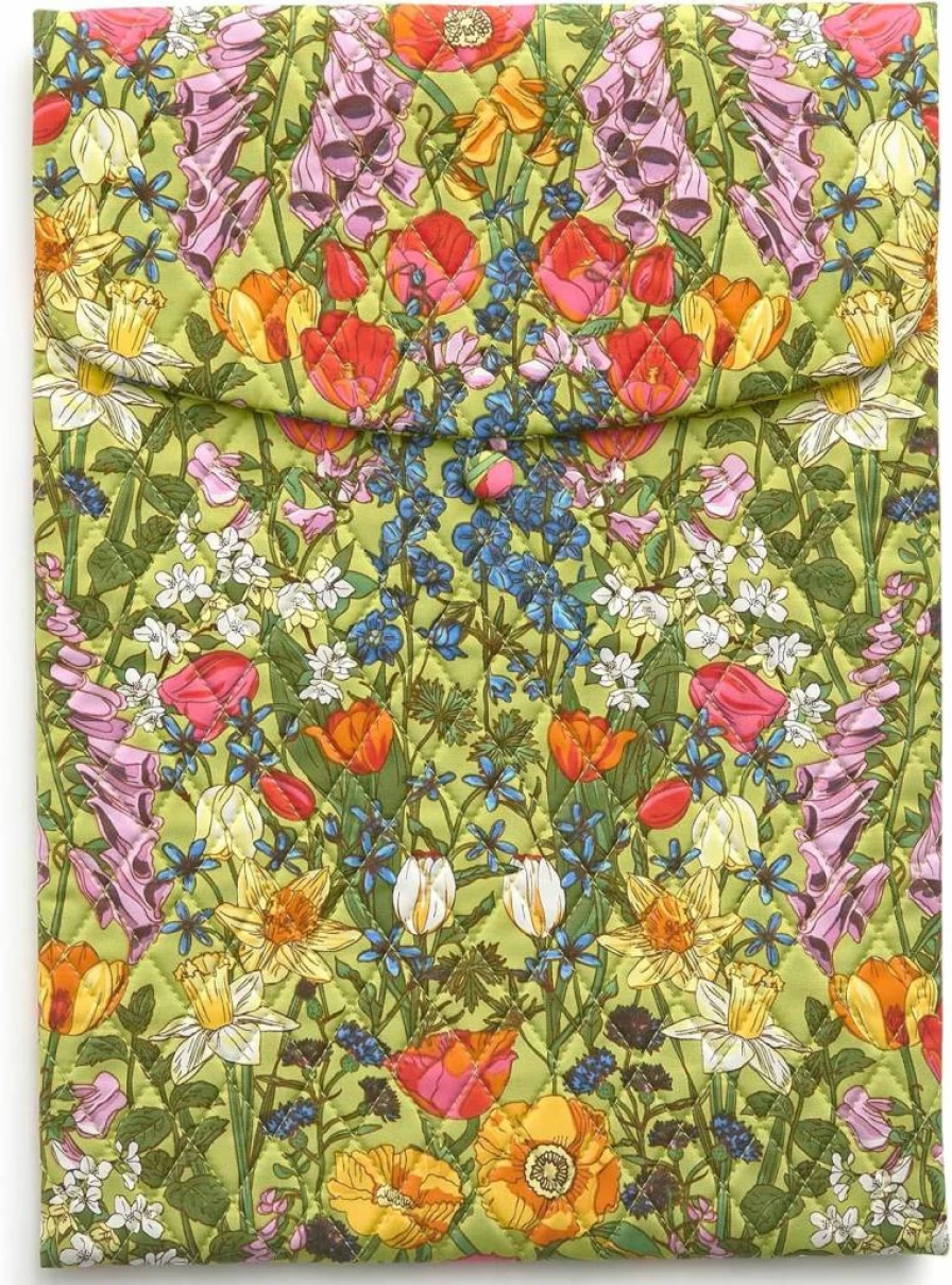 Vera Bradley Large Envelope Laptop Sleeve - Premium Cotton Tech Case for MacBook & Devices