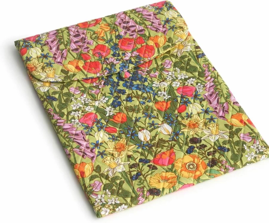 Vera Bradley Large Envelope Laptop Sleeve - Premium Cotton Tech Case for MacBook & Devices