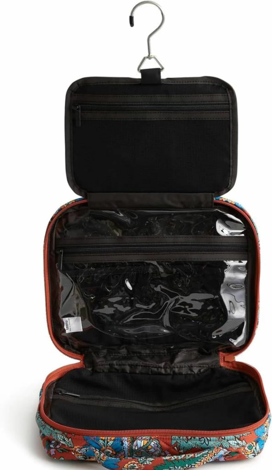 Vera Bradley Premium Hanging Travel Toiletry Organizer for Women - Cotton Cosmetic Bag with Hooks