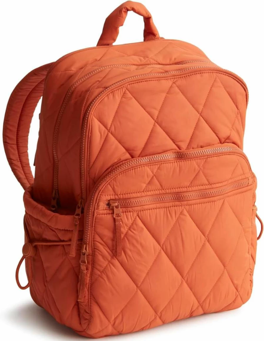 Vera Bradley Featherweight Large Backpack - Lightweight Bancroft Design in Iris Orchid Pattern, Spacious Travel & School Bag