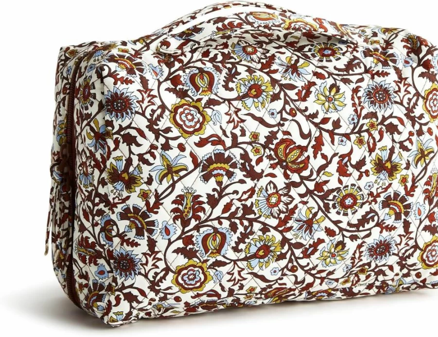 Vera Bradley Colorful Bouquet Cotton Travel Organizer – Lay Flat Design for Easy Packing