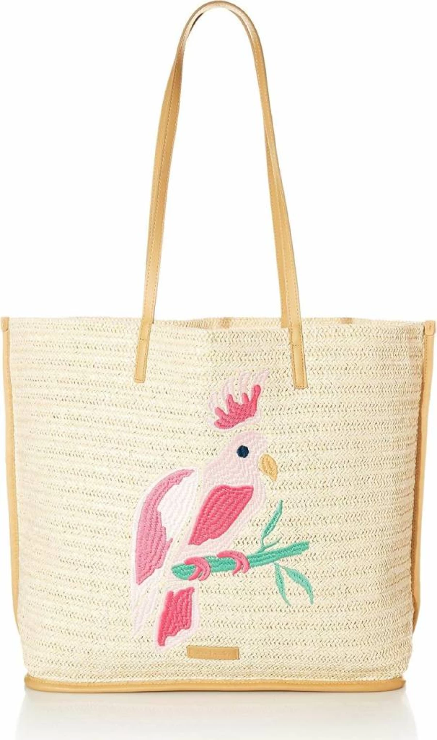 Vera Bradley Women's Straw Tote Bag – Lightweight Summer Beach Bag with Colorful Patterns