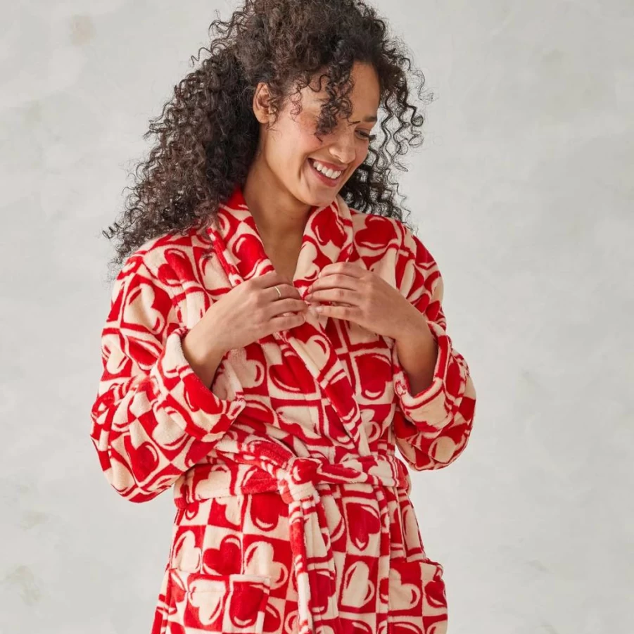 Vera Bradley Women's Cozy Fleece Robe - Soft Plush Loungewear for Comfort & Style