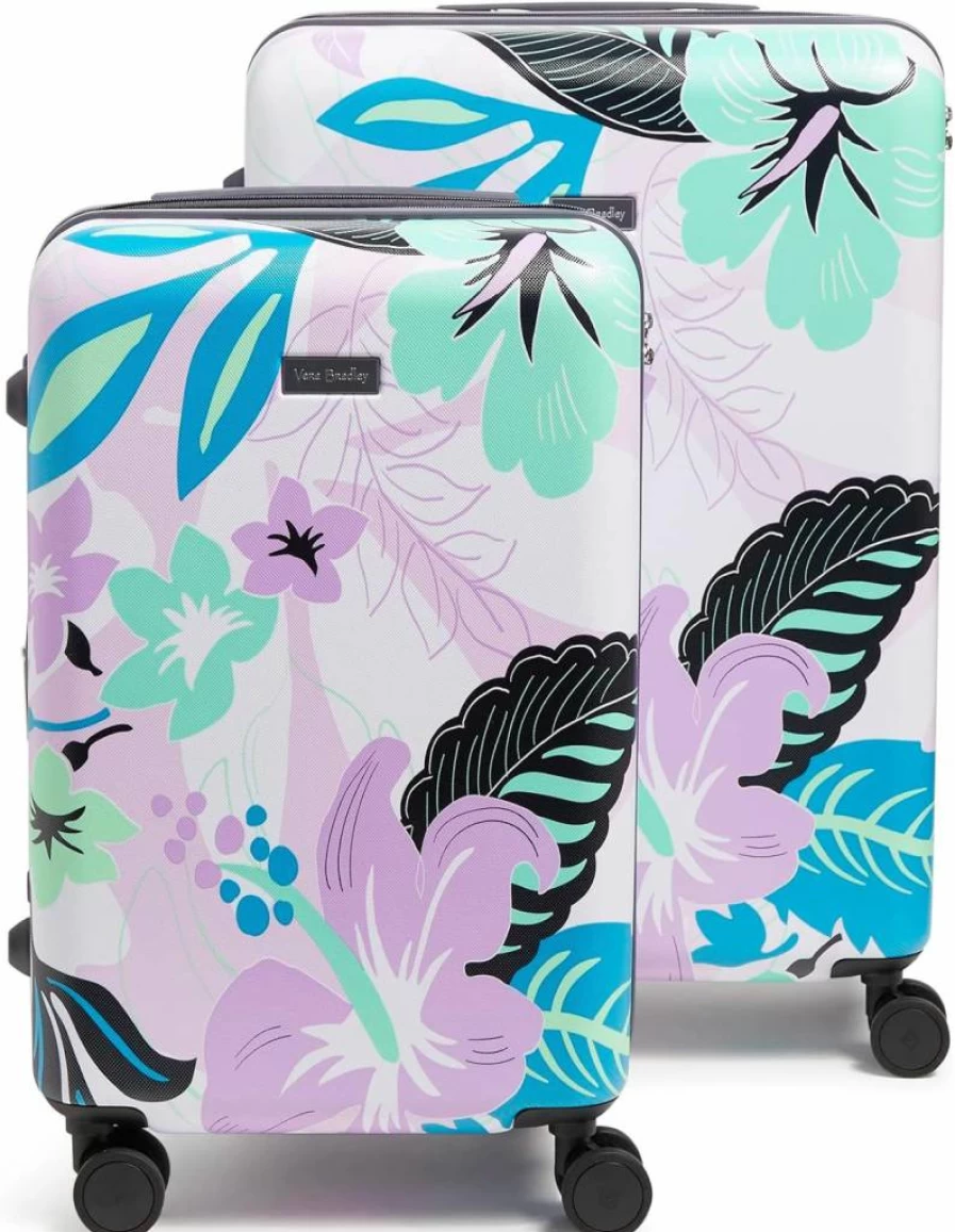 Vera Bradley Rose Foliage 26 Inch Hardside Check-In Luggage for Women | Spinner Suitcase with Wheels