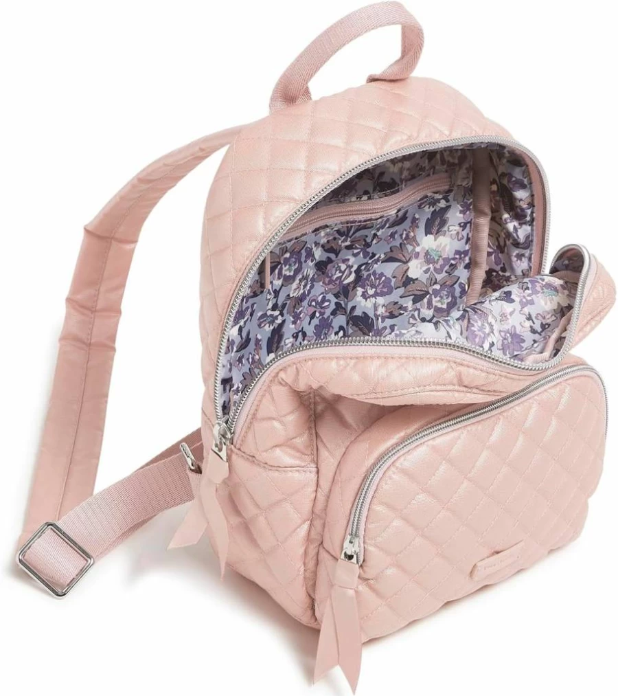 Vera Bradley Rose Quartz Mini Backpack Purse for Women | Lightweight Travel Daypack | Stylish Crossbody Bag