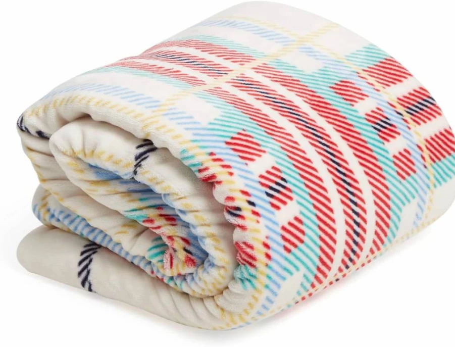 Vera Bradley Enchantment Blue Fleece Throw Blanket - Soft Cozy Life Plush Blanket for Home & Travel