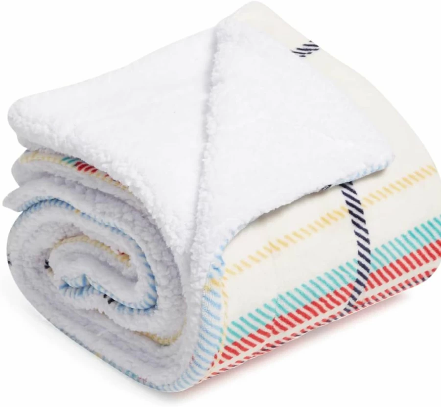 Vera Bradley Enchantment Blue Fleece Throw Blanket - Soft Cozy Life Plush Blanket for Home & Travel