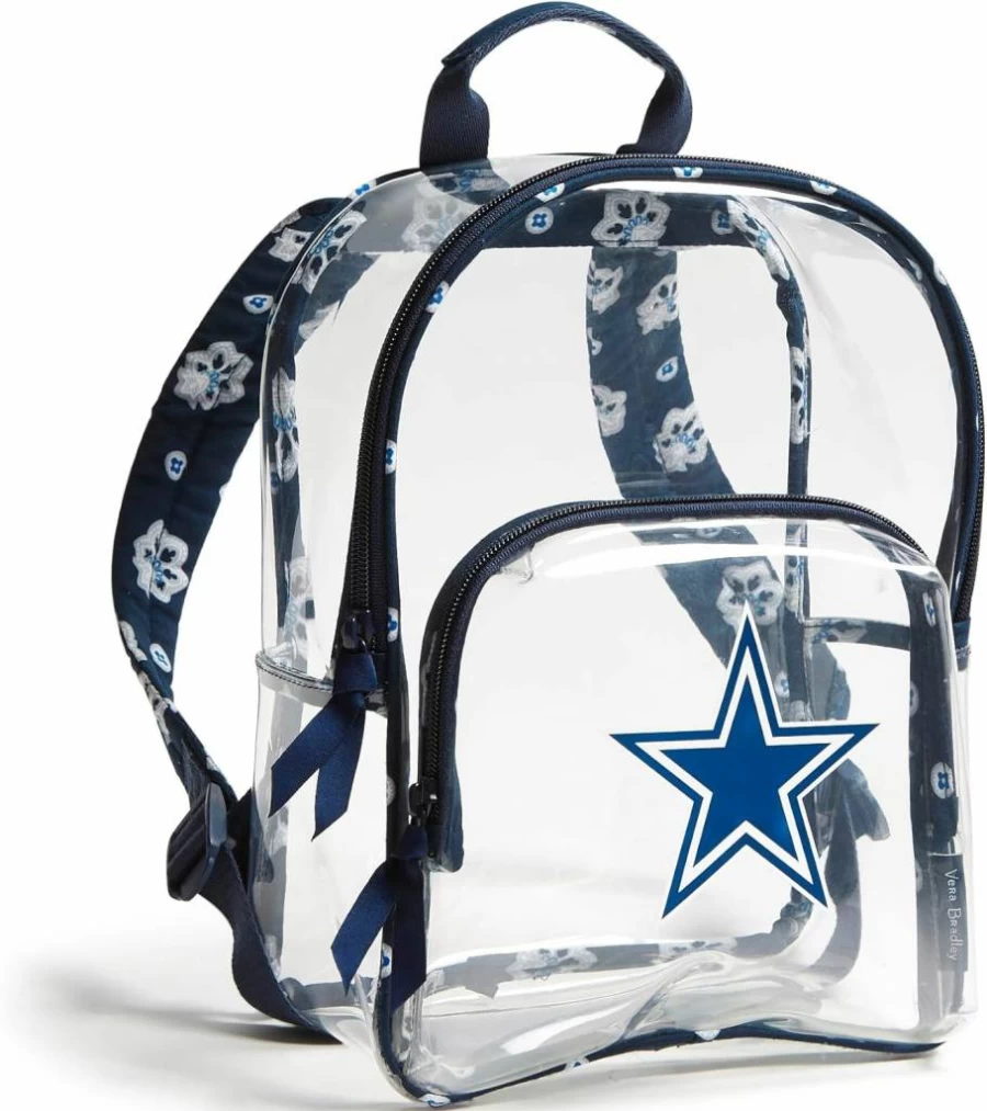 Vera Bradley NFL Team Logo Small Backpack for Women - Las Vegas Raiders Silver/Black Bandana Design, One Size, Multiple Teams Available