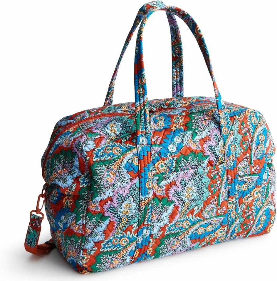 Vera Bradley Miramar Weekender Bag - Large Cotton Travel Tote for Women, Spacious Carry-On Weekend Overnight Bag
