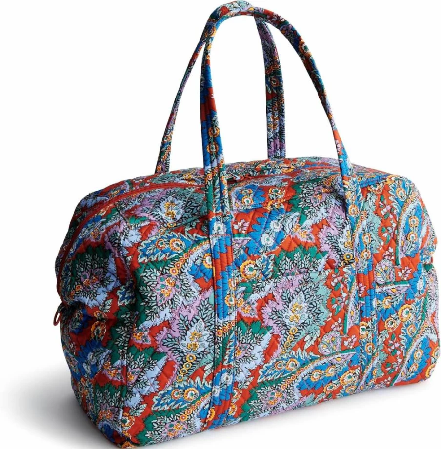 Vera Bradley Miramar Weekender Bag - Large Cotton Travel Tote for Women, Spacious Carry-On Weekend Overnight Bag