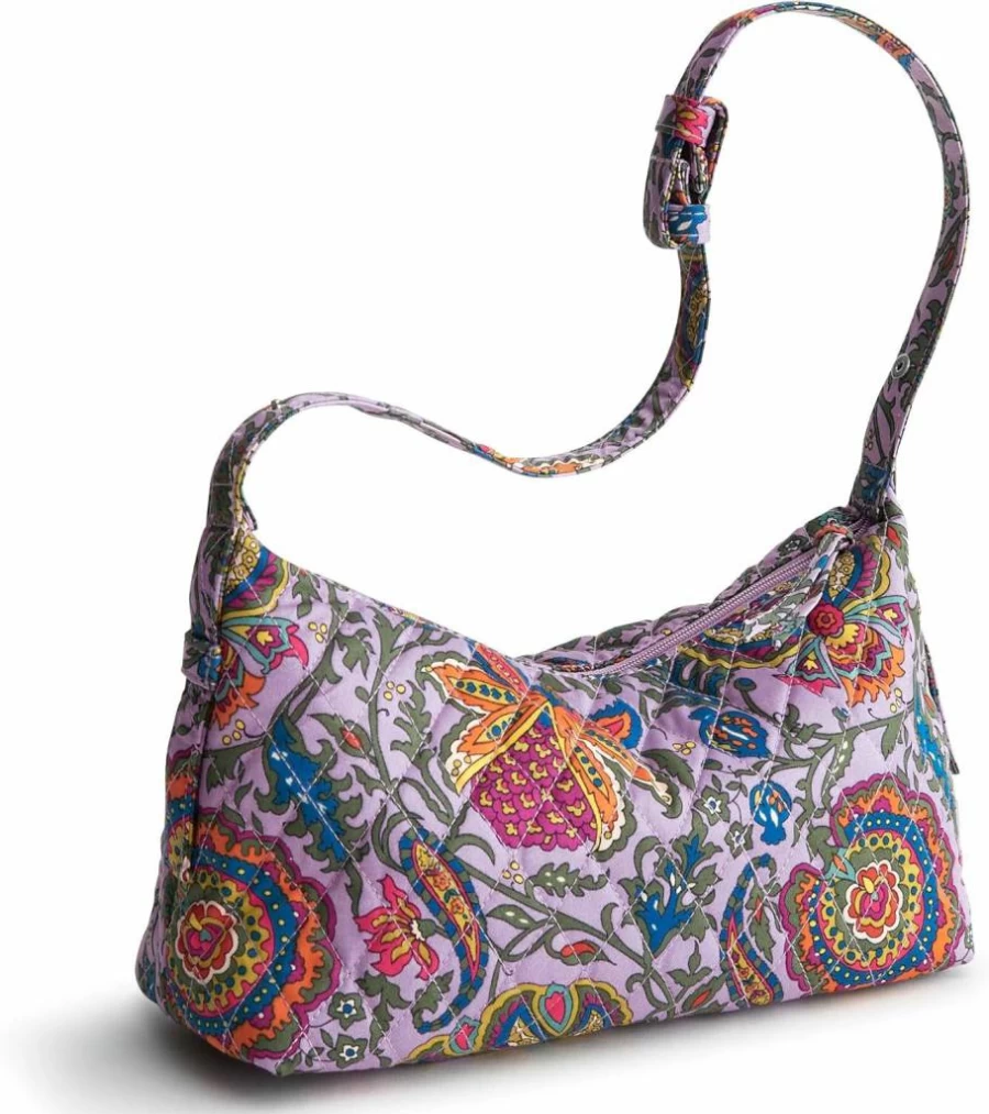 Vera Bradley Cotton Roxbury Crescent Crossbody Bag – Premium Shoulder Purse for Women